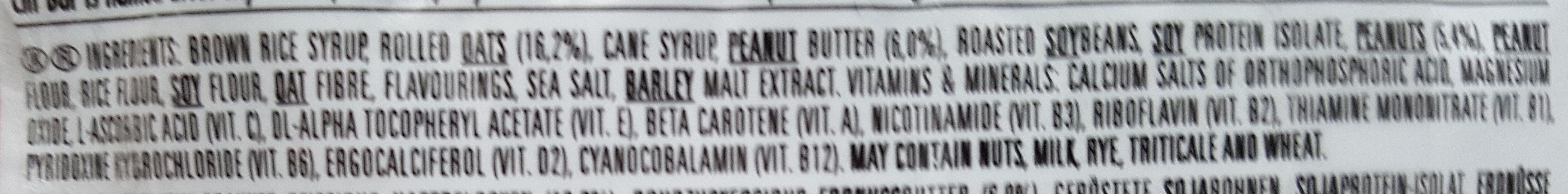 Crunchy Peanut Butter Bar - Ingredienti - en