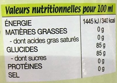 Zuckerrohrsirup - Valori nutrizionali - fr