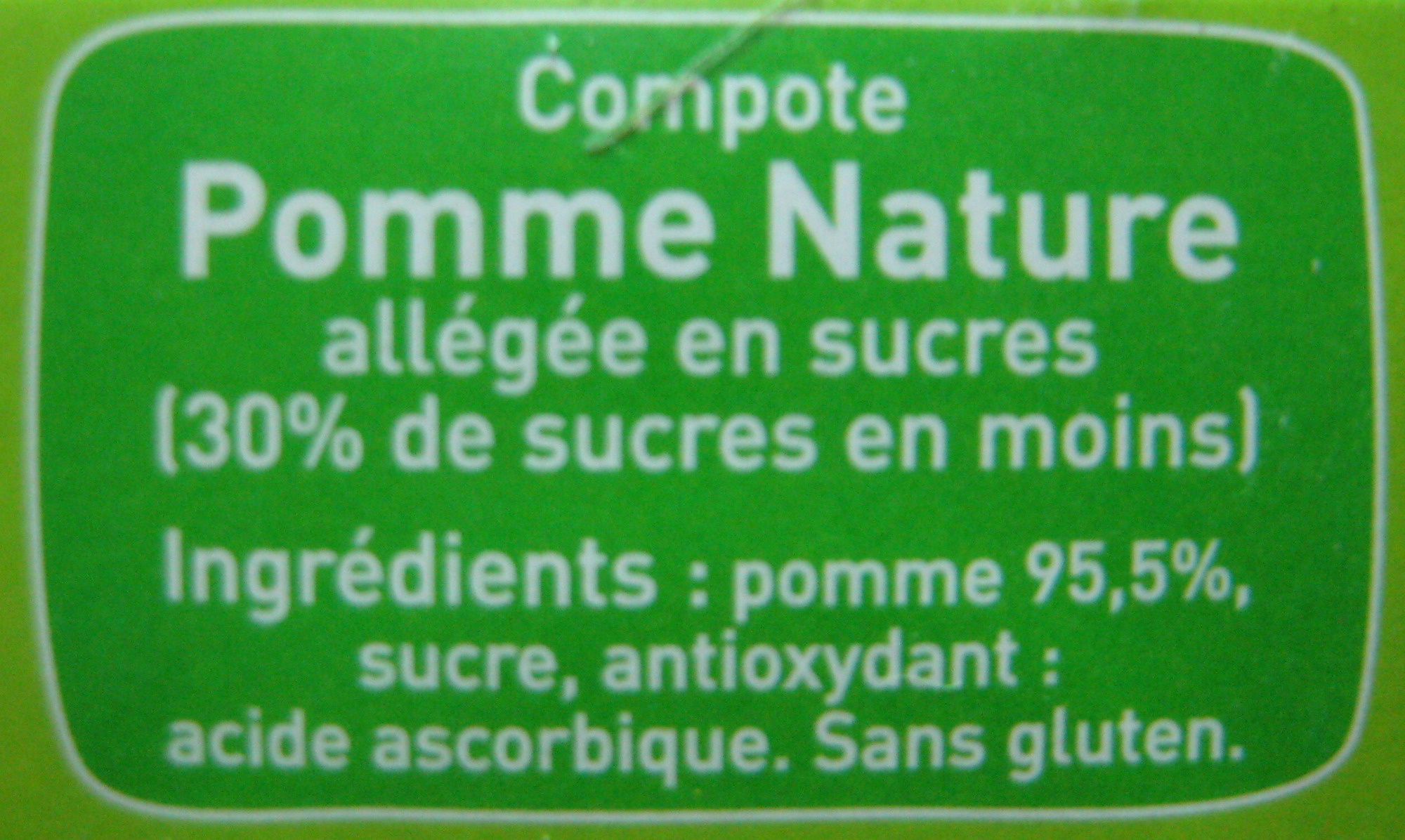 Pom'Potes pomme nature Materne - Ingredienti - fr