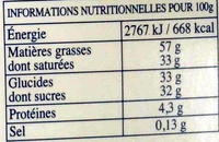 Les Pyrénéens - 30 lait+noir - Valori nutrizionali - fr