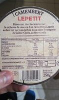 Camembert Lepetit - Valori nutrizionali - fr