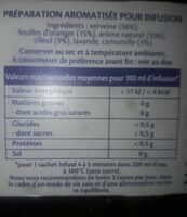 Infusion Nuit Tranquille - Valori nutrizionali - fr