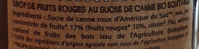 50CL Sirop De Fruits Rouges - Ingredienti