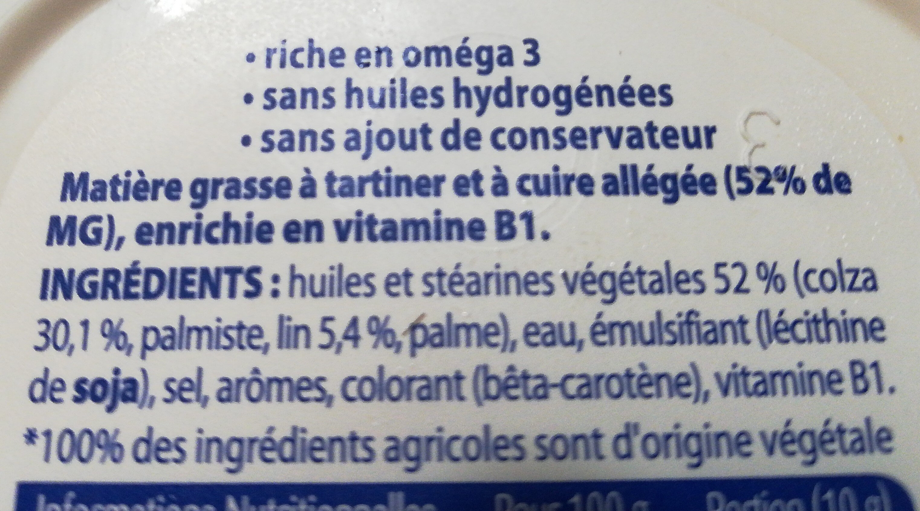 Oméga 3 Doux Tartine & Cuisson - Ingredienti - fr