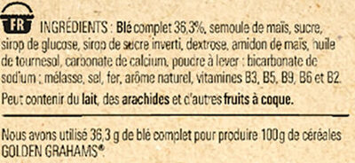 NESTLE GOLDEN GRAHAMS Céréales 375g - Ingredienti - fr