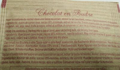 Chocolat en poudre - Ingredienti - fr