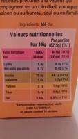 Blé tendre cuisson 10 min Ebly 1kg - Valori nutrizionali