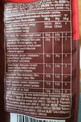 Pom-Bär Crackers - Valori nutrizionali