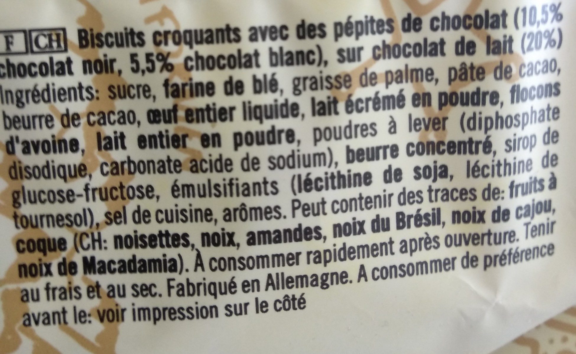 Cookies extra - Triple Chocolate - Ingredienti - fr