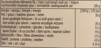 Nirwana Vegan - Valori nutrizionali - fr