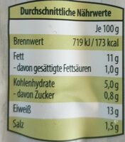 Veggie Bratwurst - Valori nutrizionali - de
