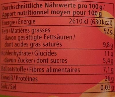 Erdnuss Mus fein - Valori nutrizionali - fr