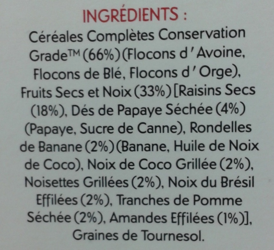 Jordan's Special Muesli 30% de fruits & noix - Ingredienti - fr