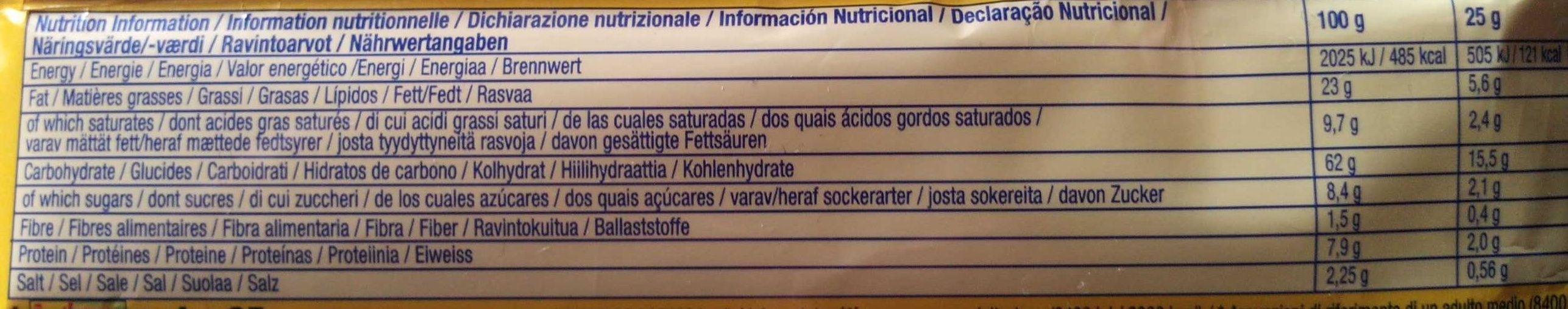 Tuc goût crème-oignon - Valori nutrizionali - fr