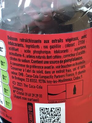 Coca-cola zéro - Ingredienti - en