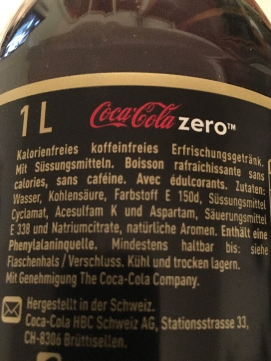 Coca - Cola Zero Koffeinfrei - Ingredienti - fr