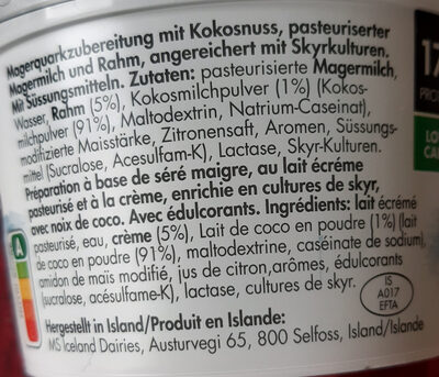 Skyr Noix de coco | Kokonuss - Ingredienti