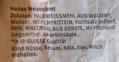 Halbweissbrot - Ingredienti - de
