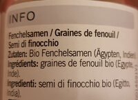Fenchelsamen - Ingredienti - fr