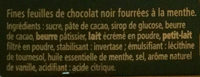 Fines feuilles de chocolat noir fourrées à la menthe - Ingredienti - fr