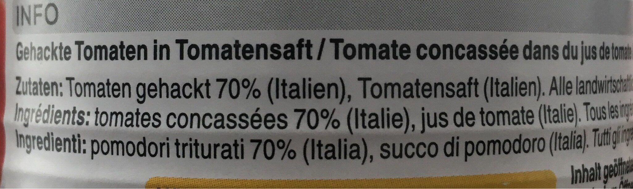 Pomodori Triturati - Ingredienti - fr