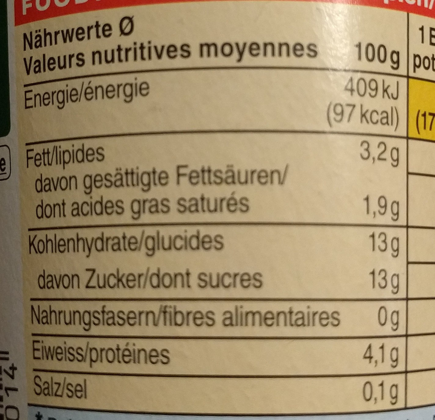 Jogurt Pruneau-Miel - Valori nutrizionali - de