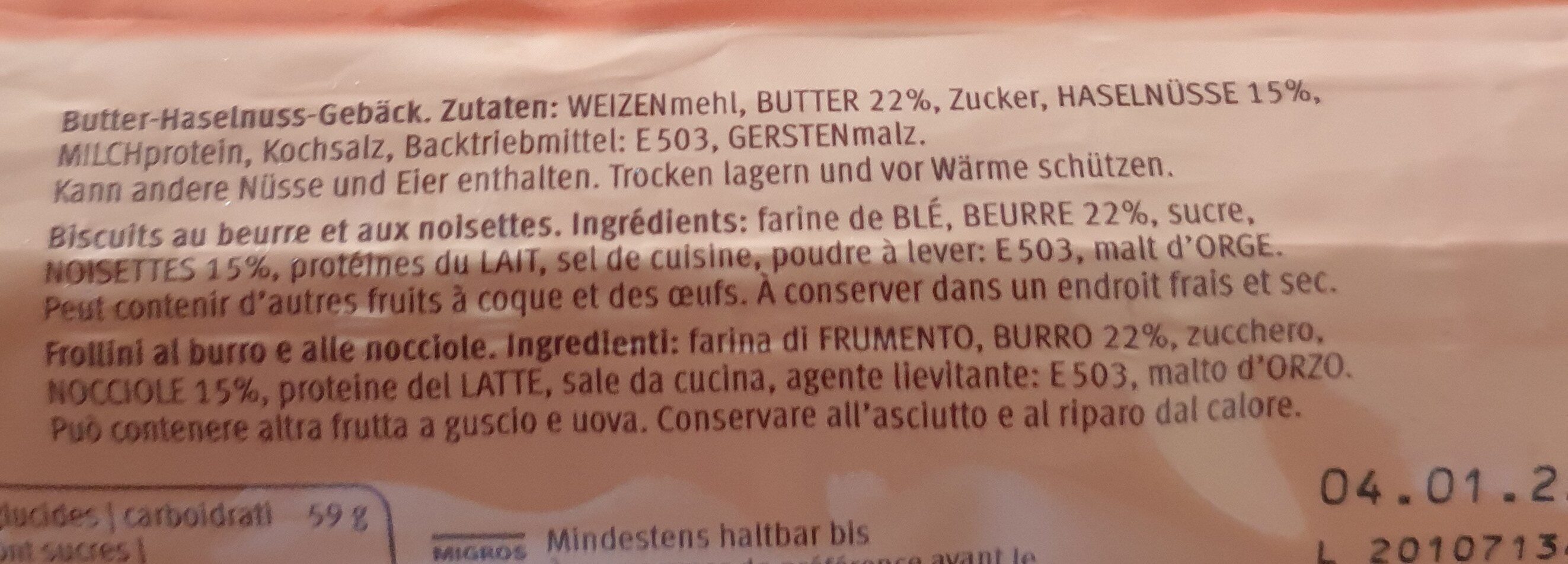Biscuits beurre-noisette - Ingredienti - en