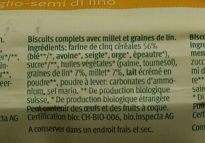 Biscuits Millet - graines de lin - Ingredienti - fr