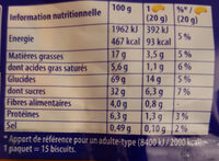 Prince Chocolat biscuits - Valori nutrizionali - fr