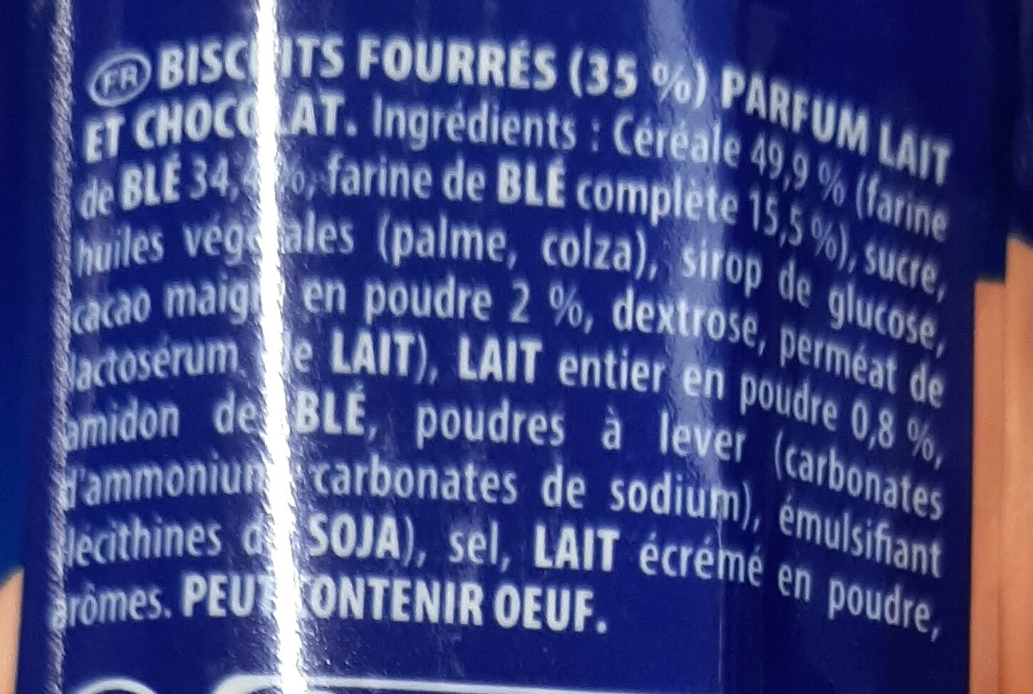 Prince - Biscuits fourrés goût lait choco - Ingredienti - fr