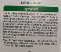 Holle Folgemilch 3 Ziegenmilchbasis Bio 400 g - Ingredienti - fr