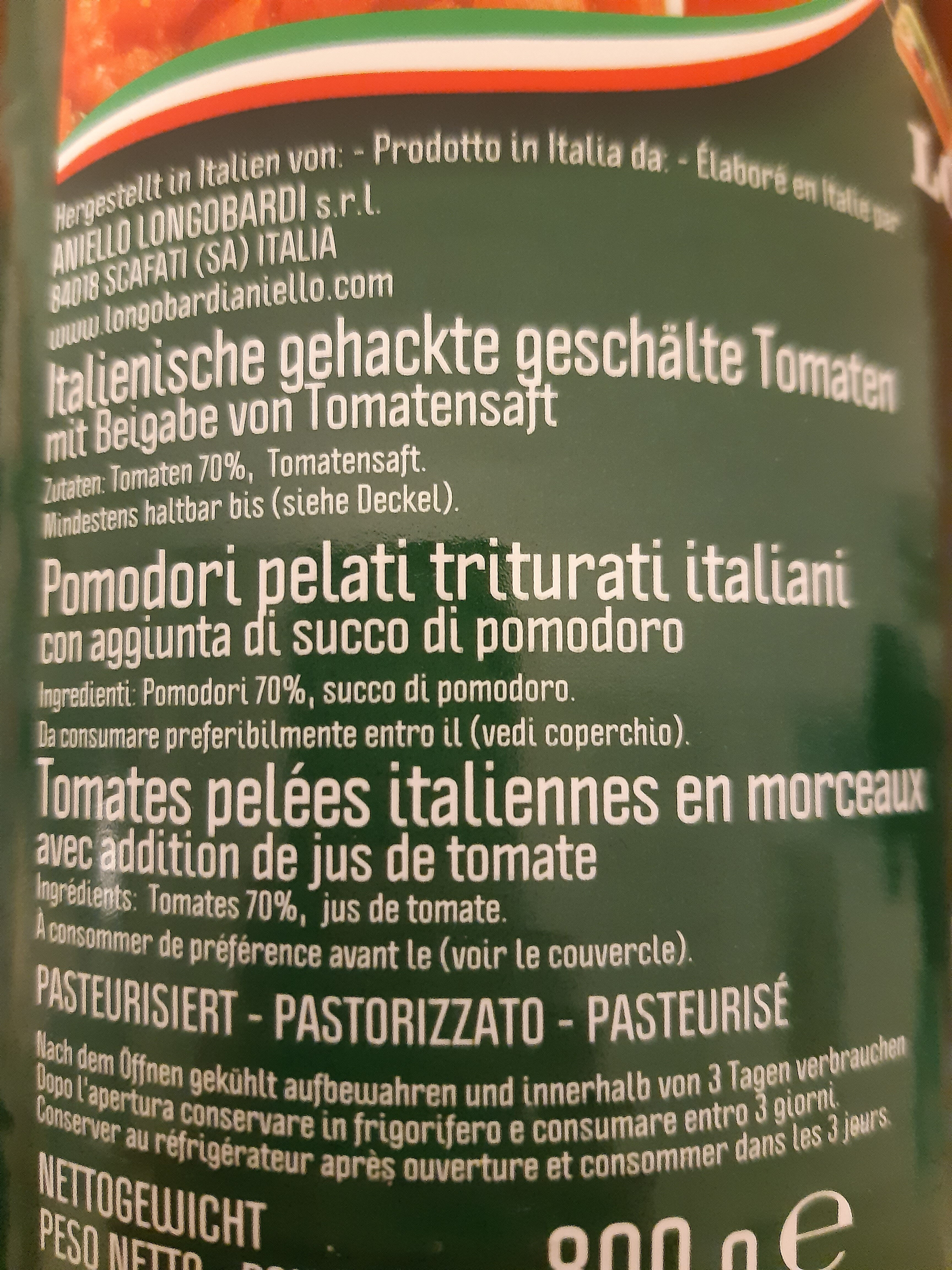 Gehackte Tomaten (Pelati) - Ingredienti - it