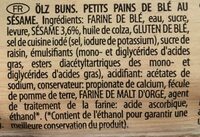 Burger buns - Ingredienti - fr